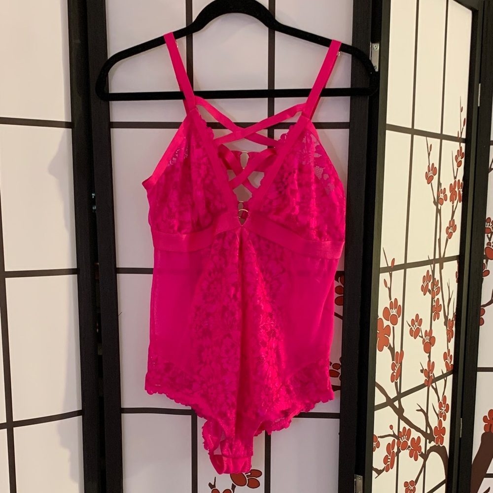 Torrid Hot Pink Lace Shapewear Bodysuit